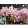 装飾的な花の花輪人工桜の木120ヘッド垂直シルクツリーdiyクリスマスバレンタインパーティーフェイクドロップデリブdhnfq