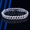 Trendiga kubanska kedjearmband Hip Hop Fashion European och American Brand Full-Dimond Jewelry 925 Sterling Silver Tennis Armband