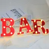 Chapiteau LED rouge de 16cm avec lettres et chiffres, lampes décoratives pour la maison et les événements