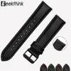 20mm 22mm Quick Release Black Carbon Fiber Leather Watch Strap Band For Gear S3 S2 Classic Width Replacement Band260g