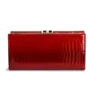 Damen-Geldbörse aus echtem Leder, RFID-blockierend, rotes Krokodilmuster, Geldbörse, luxuriöse Abendtasche, Clutch