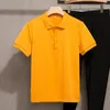 Herrpolos 2024 Summer Turn-Down Collar Clothing Short Sleeve Polo Shirt Business Casual Fashion Button Tops Solid Color A27