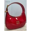 Cheap Wholesale Limited Clearance 50% Discount Handbag Red Bag Womens New Lacquer Hobo Handbag Crossbody Small and Unique Dign Handheld Crcent Underarm