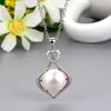 Anhänger Halsketten Natürliche Perle 10,5mm Vintage Frauen Elegante Herzförmige Wasser Tropfen S925 Kragen Halskette Schmuck Geschenk