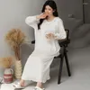 Kadın pijama gecelikleri kadın uzun kollu elbiseler büyük boy kawaii kıyafetleri pamuk pijamaları salon giyim gece elbisesi için