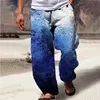 Herrbyxor resort 3D Tryckt casual byxor Elastisk midja stjärna kläder Mens Deep Pocket Boys Winter Clothes Storlek 6