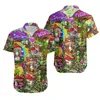 Chemises décontractées pour hommes Champignon 3D Imprimer Hommes Mode Chemise hawaïenne à manches courtes Beach Boys Blouse à poitrine unique Vêtements