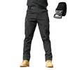 Pantalons pour hommes Ceinture cadeau Unique Forces spéciales Fans Salopette Extensible Respirant Tactique Multi Poche Front Zipper Extérieur Casual