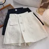 Damskie spodenki wiosna letnia koreańska moda mody wszechstronna rozrywka spódnica beżowa beżowa pojedyncza festiwal a-line nieregularny