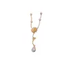 Real Gold Electroplated Zircon Bee Flower Pearl Tassel with Light Collarbone Chain, Fashionable and Versatile Necklace for Women