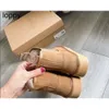 designers Half Platform Boots Designer Women Snow Boots Real Leather Thick Bottom Brown Slip-on Australia Plush Booties Winter Bottes EUR35-42 op