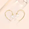 Dangle Earrings Heart 925 Silver Jewelry With Zircon Gemstone Drop Accessories For Women Wedding Party Birthday Gift Wholesale