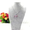 Ожерелья с подвесками, модные украшения, синий опал, стрекоза, женский розовый камень