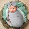 Blankets B2EB Born Wrap & Hairband Po Props Set Baby Birthday Party Poshoot Backdrop