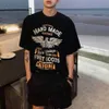 Men's T-Shirts Hiphop Cotton American Rock Short-sleeved T-shirt Summer Chicano Print Fashion Tatoo Retro Top Casual Street Mens Clothing J240316