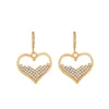 أقراط مسمار مجموعة مع Diamonds Heart for Women Hollow Out Fashion Crystal Rhinestone Bling Jewelry