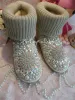 Bottes DazzlingDiamond Pearl For à main One-Piece Boots hiver plus toison Boots chauds Femme Plus taille 3544