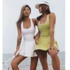 Lu Align Align Lu Lemon Yoga-Anzug Nylon Damen, gefälschter zweiteiliger kurzer Rock, Hotpants, Badeanzug, enge Fiess, nackt, sexy Mode, High-en