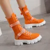 Buty 2022 Kobiety Buty Midcalf Autumn zima punkowe oryginalne skórzane buty kobiety zamek z przerzucone buty jazdy wysokie obcasy buty