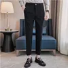 Men's Suits 2024 Brand Clothing Corduroy Casual Suit Pants Man Regular Skinny Fit Trousers Black Beige Grey Pant Male Big Size 28-36