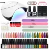 Kits Manicure Nail Set med UV LED Nail Lamp Polish Gel Tools Kit 20 PCS Gel Nail Polish Set Semi Permanent Lack Nail Art Tool Kit