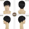 Synthetic Wigs Businessman Black Mens Wigs Short Hair Natural Wigs with Bangs Handsome Haircut Black Wigs for Men Halloween Costume Wig Cosplay 240318