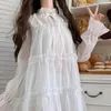 Casual Dresses Lolita Summer Chiffon Holiday Party Sweet Girls Lovely Clothing White Solid A-Line Japanese Style Ladies Vestidos Mujer