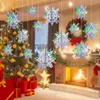 Украшение для вечеринки, 6 шт., рождественские висячие снежинки, 3D бумажные гирлянды из снежинок, блестящая зимняя страна чудес, праздничный годичный декор