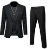 Plus Size 6XL 5XL Mens Suit Coat2 Piece Pants/Business Fashion Office Dress/Slim Fit High Quality Groom Wedding Dress Suit Set240318