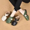 Buty 2022 Nowe buty retro damskie Summer płaskie kapcie skórzane sandały modowe zapatillas casa mujer sapatos femininos plus size42