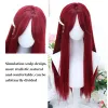 かつらHouyan Synthetic Red Long StraighthairWig女性の前髪ウィッグコスプレロリータ耐熱ウィッグ