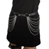 Ceintures Ceinture en cuir noir Ceinture Goth Sexy Body Strap Taille Harnais Bijoux