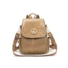 Ladies shoulder bag 4 colors simple atmosphere retro leather student backpack Joker double zipper compartment fashion handbag street trend women bag 697#