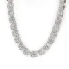 9mm Square Stone Classic Tennis Chain Baguette Iced Out Micro Pave Cz Link Chain Necklace Diamond Jewelry