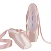 HBP Non-Brand Girls Ballerina Ballet Pointe Shoes Pink Red Women Satin Canvas Ballet Slippers For Dance