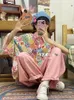 Женские блузки Harajuku Vintage Y2K Повседневная рубашка Модные эстетические готические рубашки с мультяшным принтом Женские милые топы Kawaii для девочек Уличная одежда