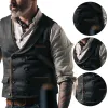 Vesten mannen Vneck Vintage Double Breasted Suit Jagen