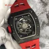 Kolekcja zegarków RM Crystal Watch RM011-FM Mens Watch NTPT Materiał z włókna węglowego pusta chronograf mechaniczny typ