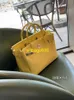 Tote Bags Genuine Leather Bk Habdbags Chris Loves to Eat Cakes Customized Top Layer Cowhide Silver Buckle Chicken Yellow Platinum Bag One Shou have logo HBMYWU