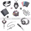 Urok bransoletki Royalbeier 1pcs Flower Snap Button 18 mm Metal Charms Pies Piez z Rhinestone na biżuterię bransoletki