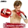 Equipamento de proteção ZTTY 10 12 14 oz luvas de couro kick boxing muay thai luva de boxe treinamento luta adulto homens mulheres lutas luvas de boxe MMA yq240318