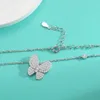 Godkänd Diamond Butterfly Bridal Jewelry Set S925 Sterling Silver Moissanite Halsbandörhängen för kvinnor bröllop GRA -certifierad