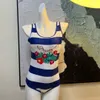 Mayo Kıyafet Designer Mayo Bikini Mayo Takım Mayo Seksi Mayalı Bir Mayo Vintage Baskılı Çiçek Hızlı Kurutma Güneş Koruma Polyester R1