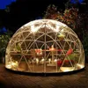 Tende e rifugi Glamping Tenda di lusso per feste Tetto rotondo con cupola geodetica in PVC trasparente Expo 4 m