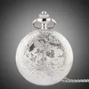 TFO Pocket Watch Silver Hollow Petals Surround Dancing Mermaid Design Pendant Ladies Fashion Gift Necklace298y