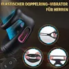 Vibrating Cock Ring Couples Sex Toys Remote Control Penis Vibrator Stretchy Dual Ring Vibrating Penis Ring for Harder Erections Adult Mens Male Sex Toys for Men