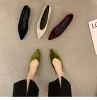 Flats 2023 Spring Nieuw merk Women Flat Heel Shoes Mode ondiepe mond slip op dames elegante casual loafers puntig teen ballet