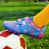 أحذية كرة القدم الأمريكية الأزرق طباعة كرة القدم أطفال بويز فتيات الفتيات المرابط حذاء الطفل الرياضة الأحذية الرياضية