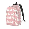 Sacs de rangement rose Westie West Highland Terrier pour hommes femmes étudiants école Bookbag chien sac à dos moyen lycée voyage