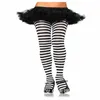 Femmes chaussettes automne hiver lady cosplay collants rayés stocks stocks de collants élastiques élevés fête chrismas clown multicolor